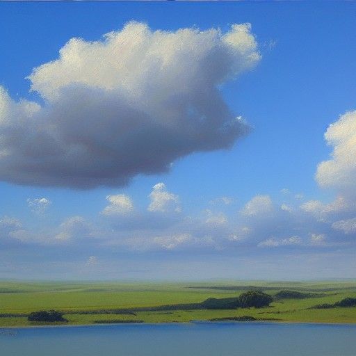 Blue Sky Oil Painting Inspired by James Gurney