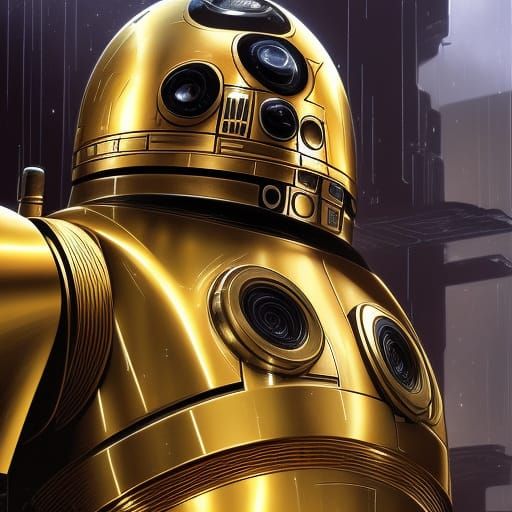 C-3PO and R2-D2 Hyperrealistic Droid Portrait
