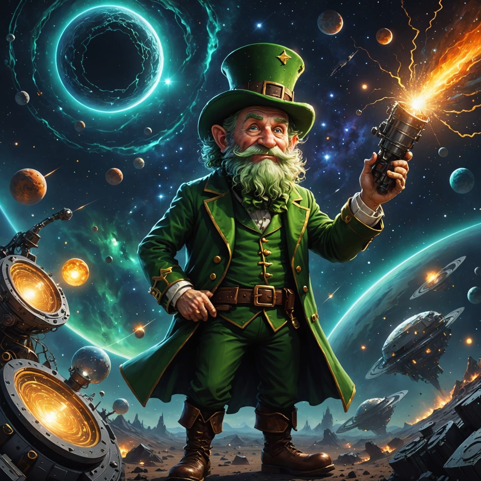 Cowardly Leprechaun Explores Cosmic Wonders