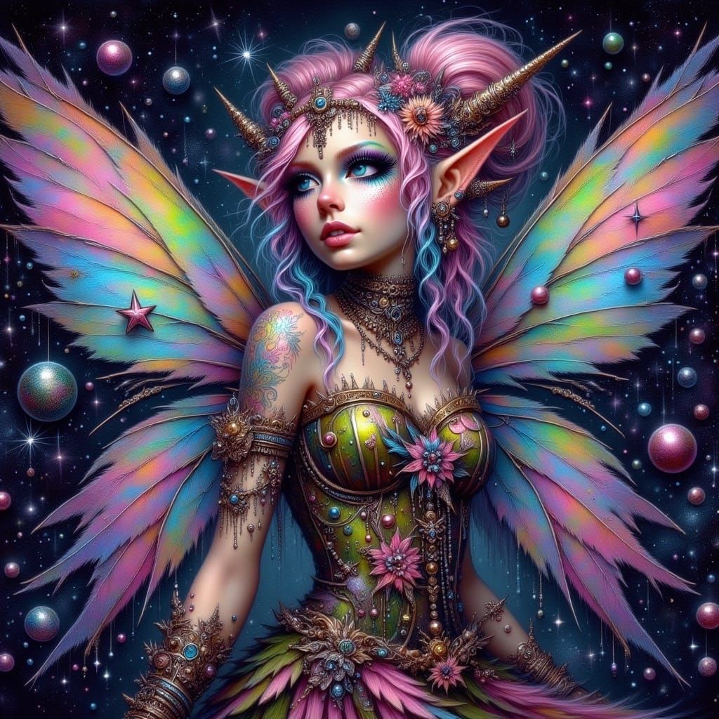 Stardust Fairy in Cosmic Galaxy: Fairy Punk Style