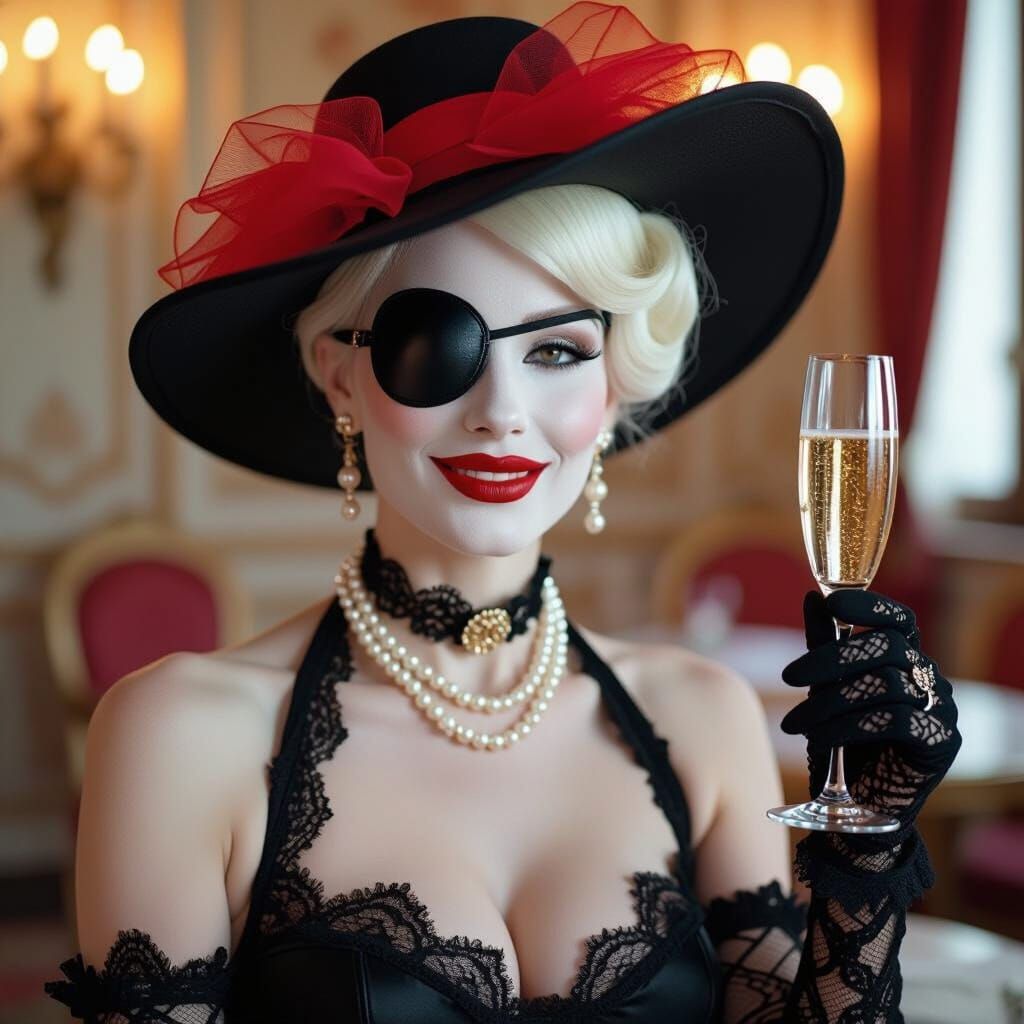 Provocative Albino Woman in Italian Palace, 8K