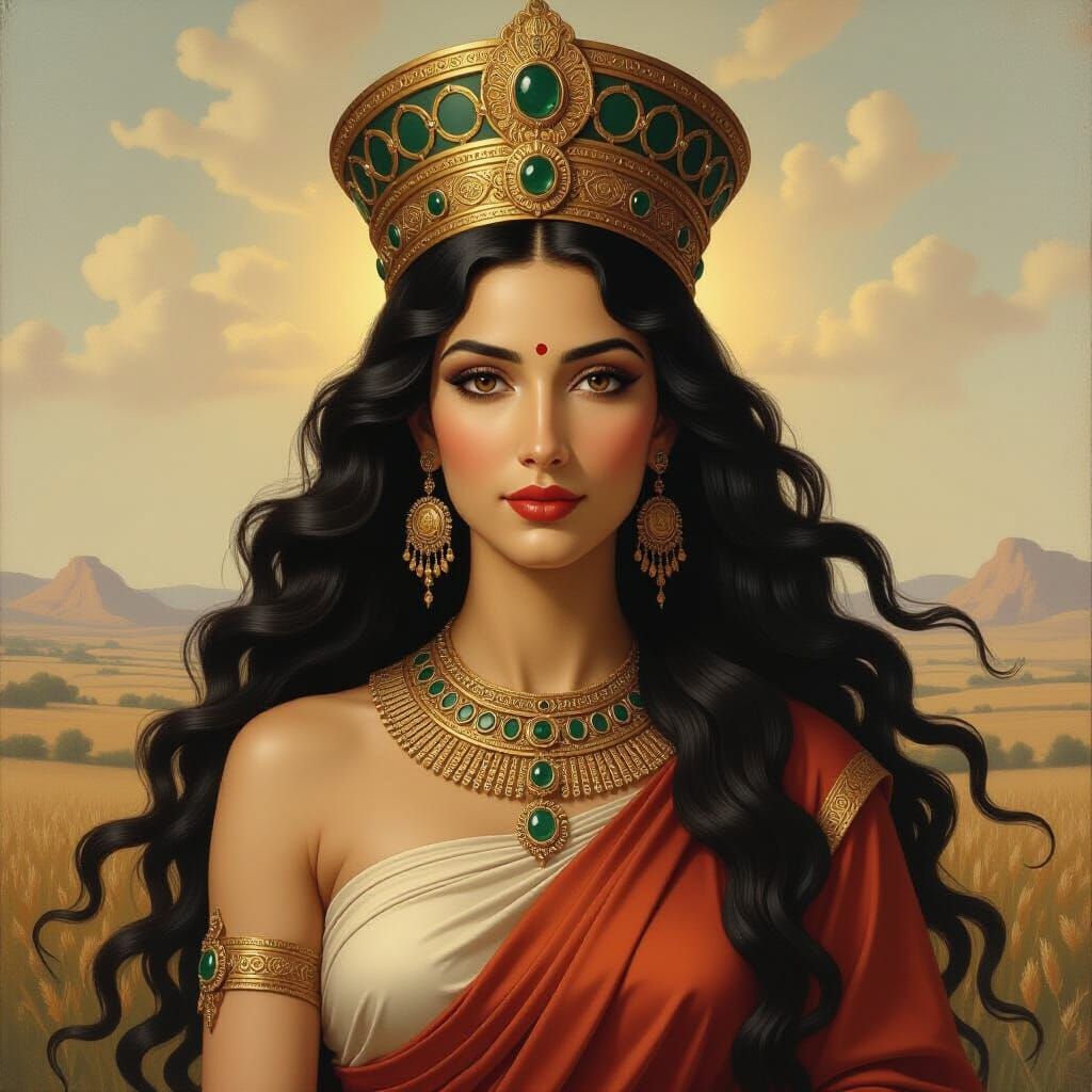 Sumerian Earth Goddess Ki Urash Oil Painting