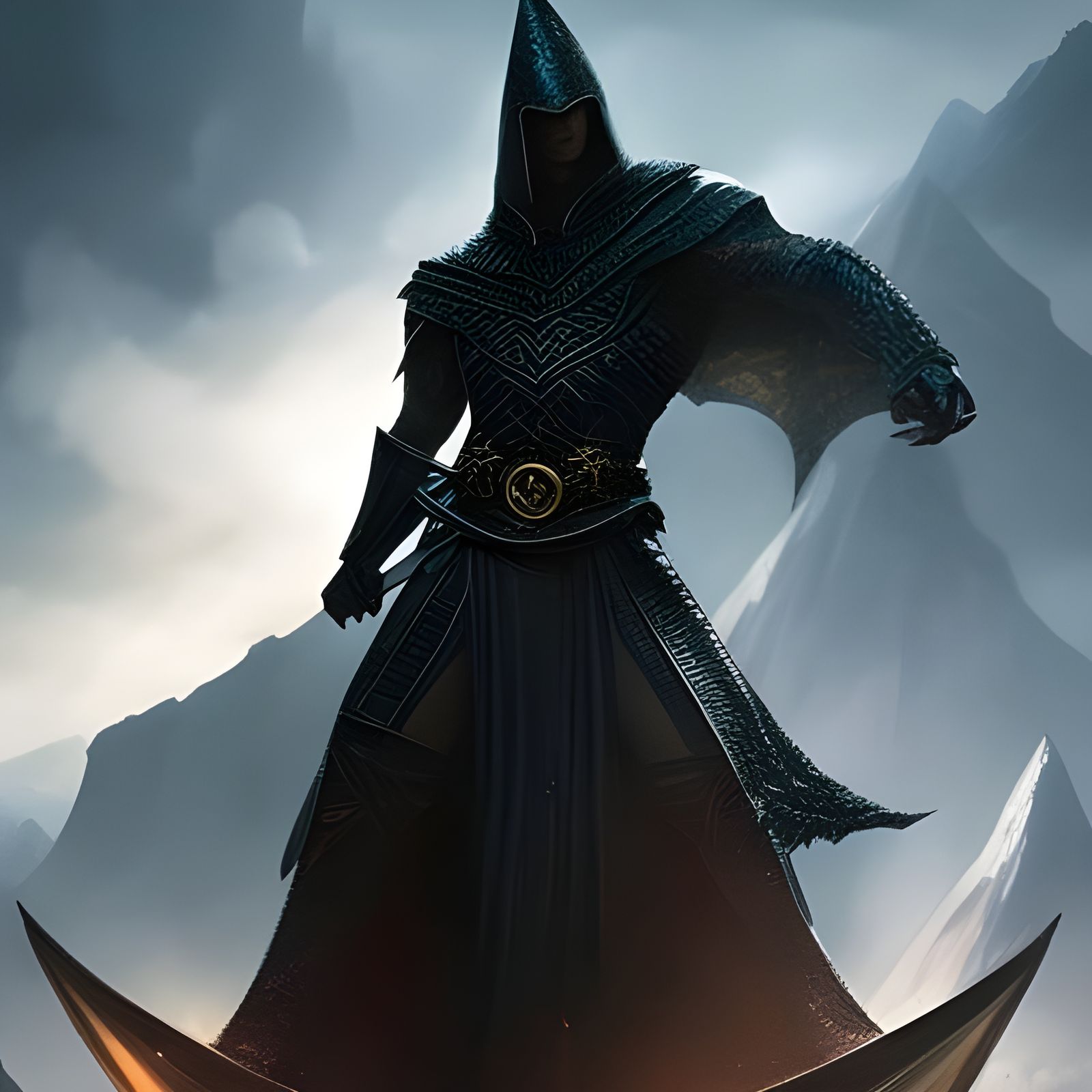 Young Dark Shadow Dragon in Epic Fantasy Art