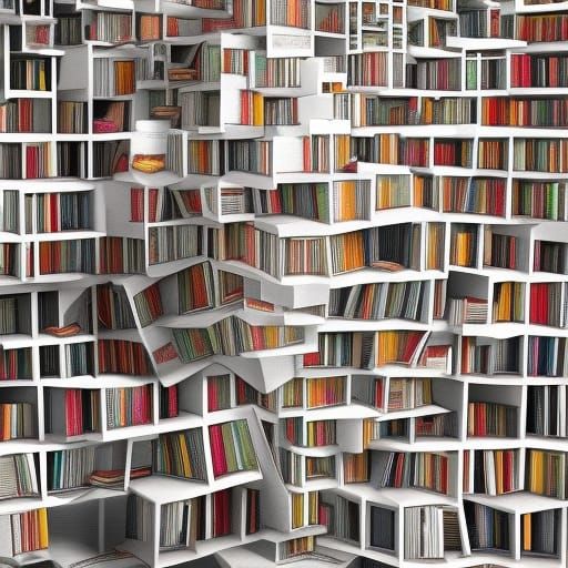 Abstract Cubist Books in Unreal Engine