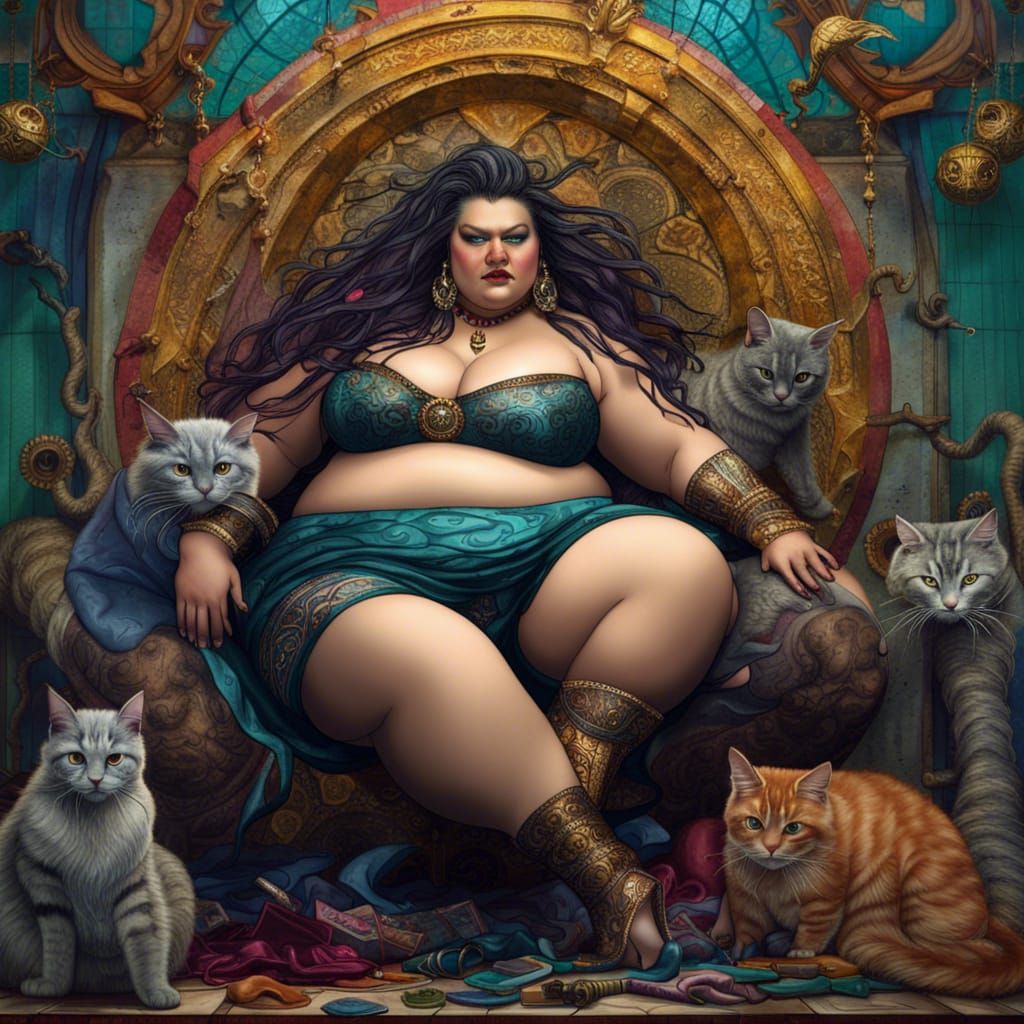 Punk Rock Odalisque: A Detailed Fantasy Art Piece