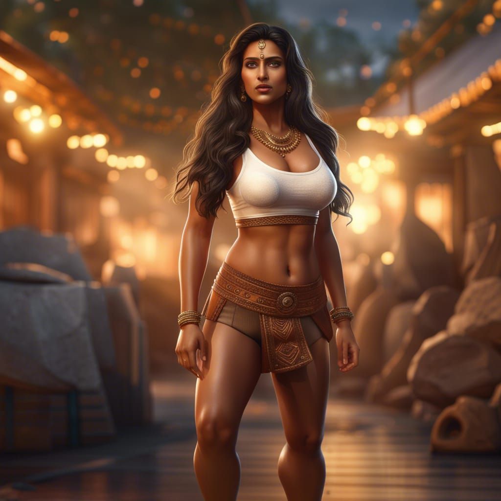 Beautiful Indian Woman in Denim Jacket, Professional Photo