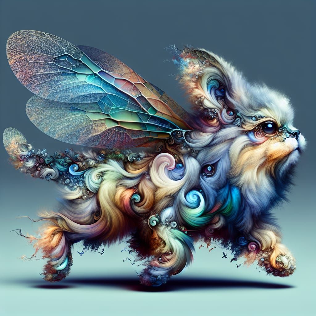 abstract unusual looking fairy animal, hyper realistic