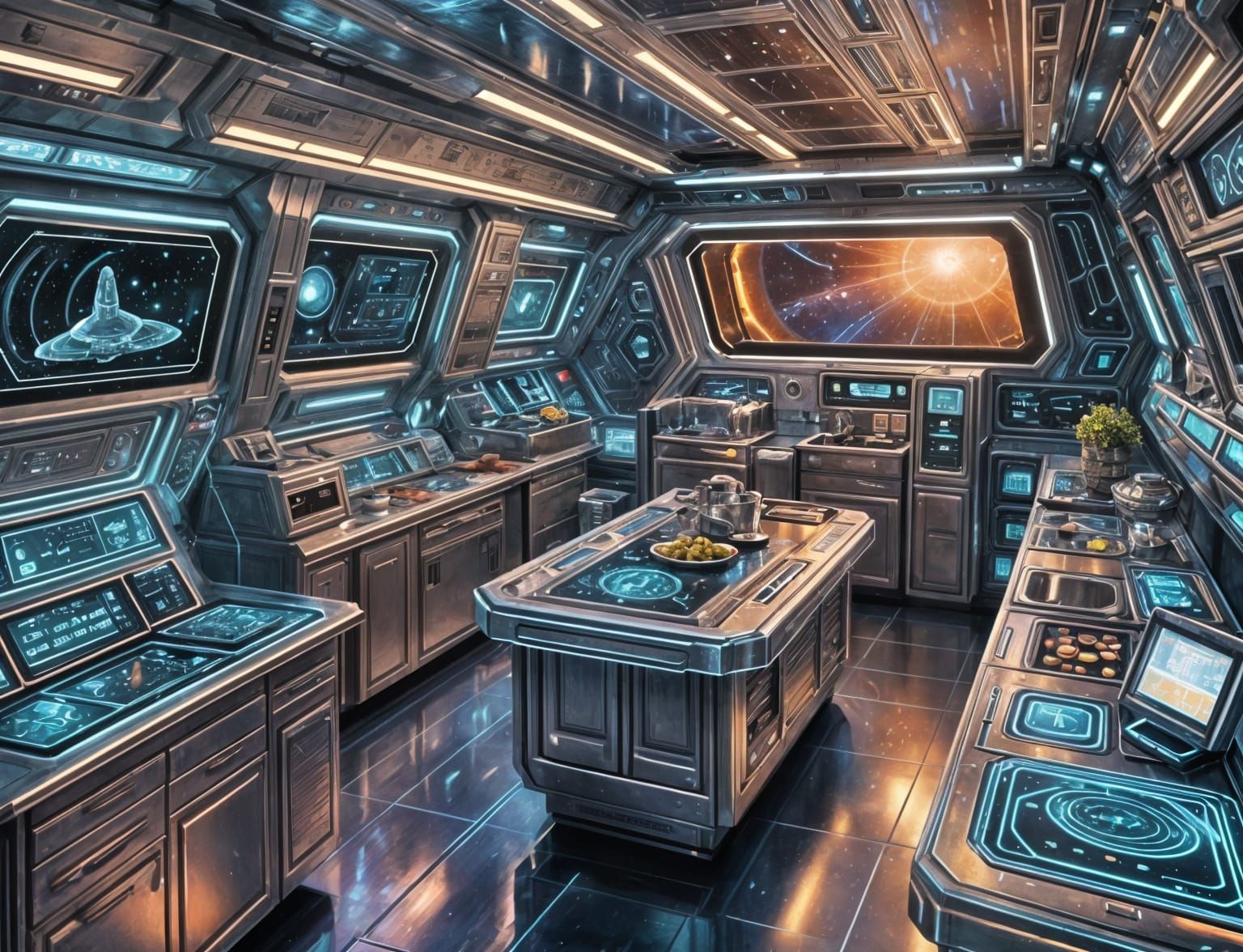 Star Trek Kitchen with LCARS Interfaces