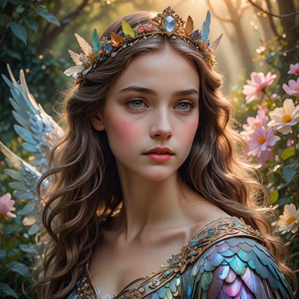 Angel Princess in Heavenly Garden