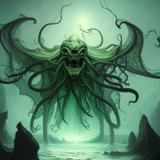 H.P. Lovecraft Cthulhu attacking