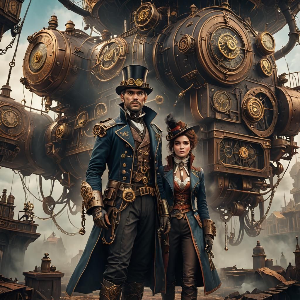 Steampunk Detectives: Detailed Fantasy Concept Art
