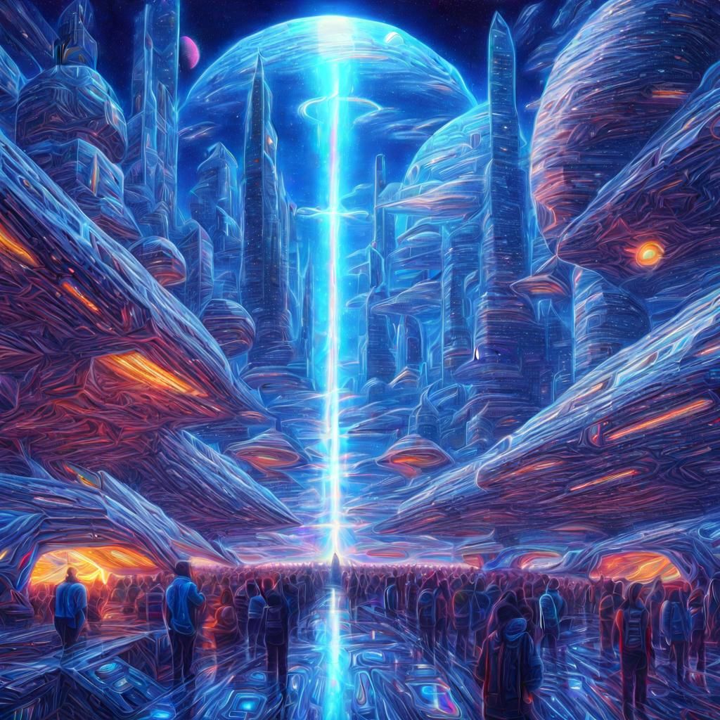 Everyday Life on Interstellar Spaceship: Cosmic Illustration