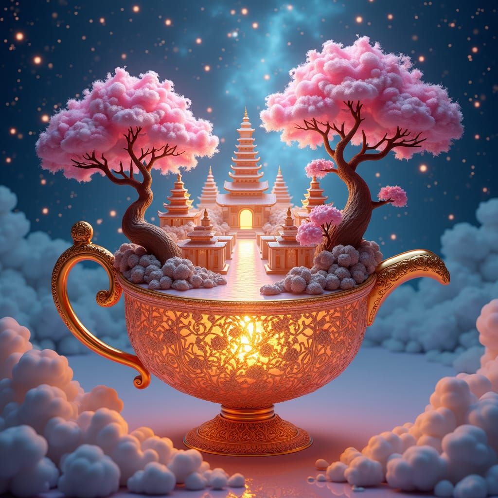 “Stunning and beautiful starry oriental landscape pouring fr...