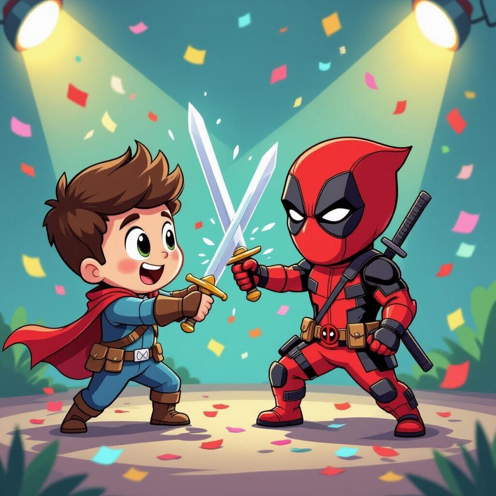 Coco Melon Character in Animated Style Fight Scene