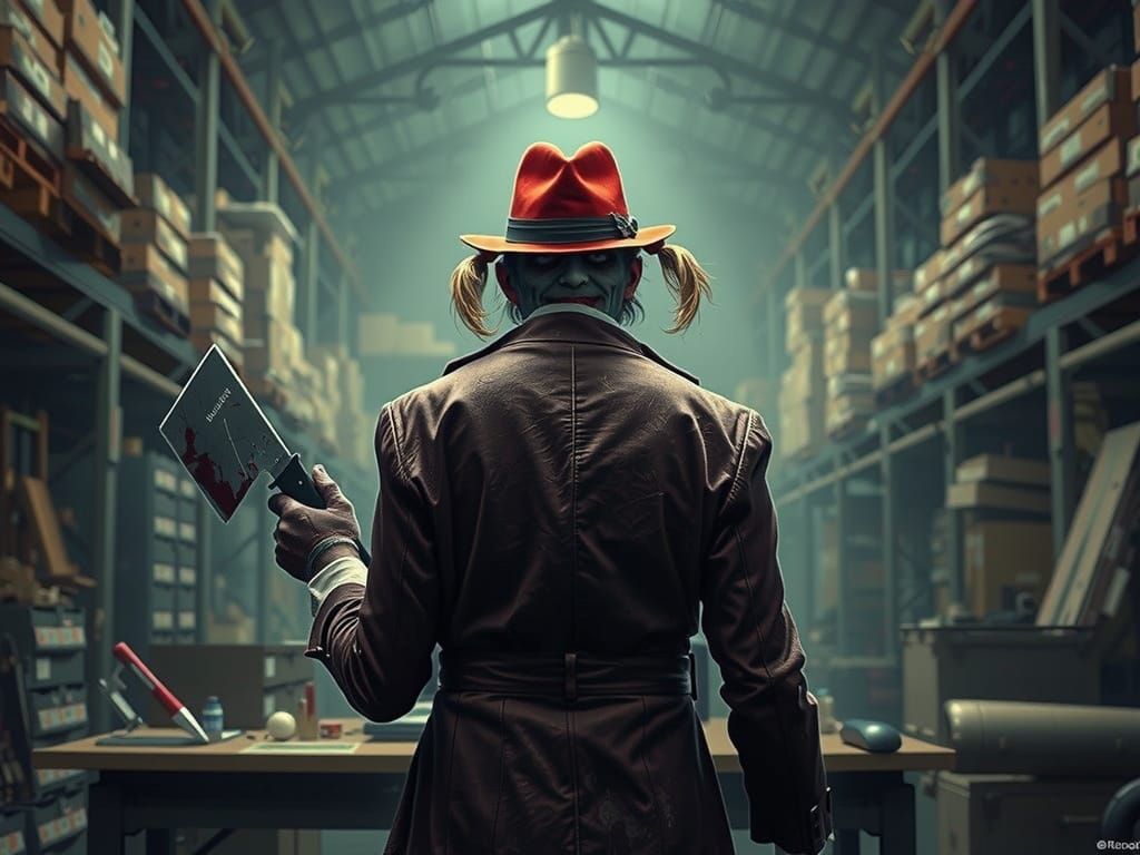 Zombie Harley Quinn in Fedora with Cleaver