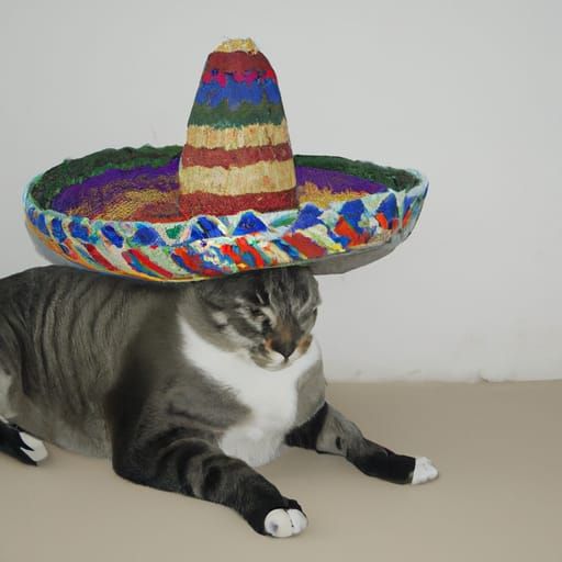 Cat Wearing a Sombrero