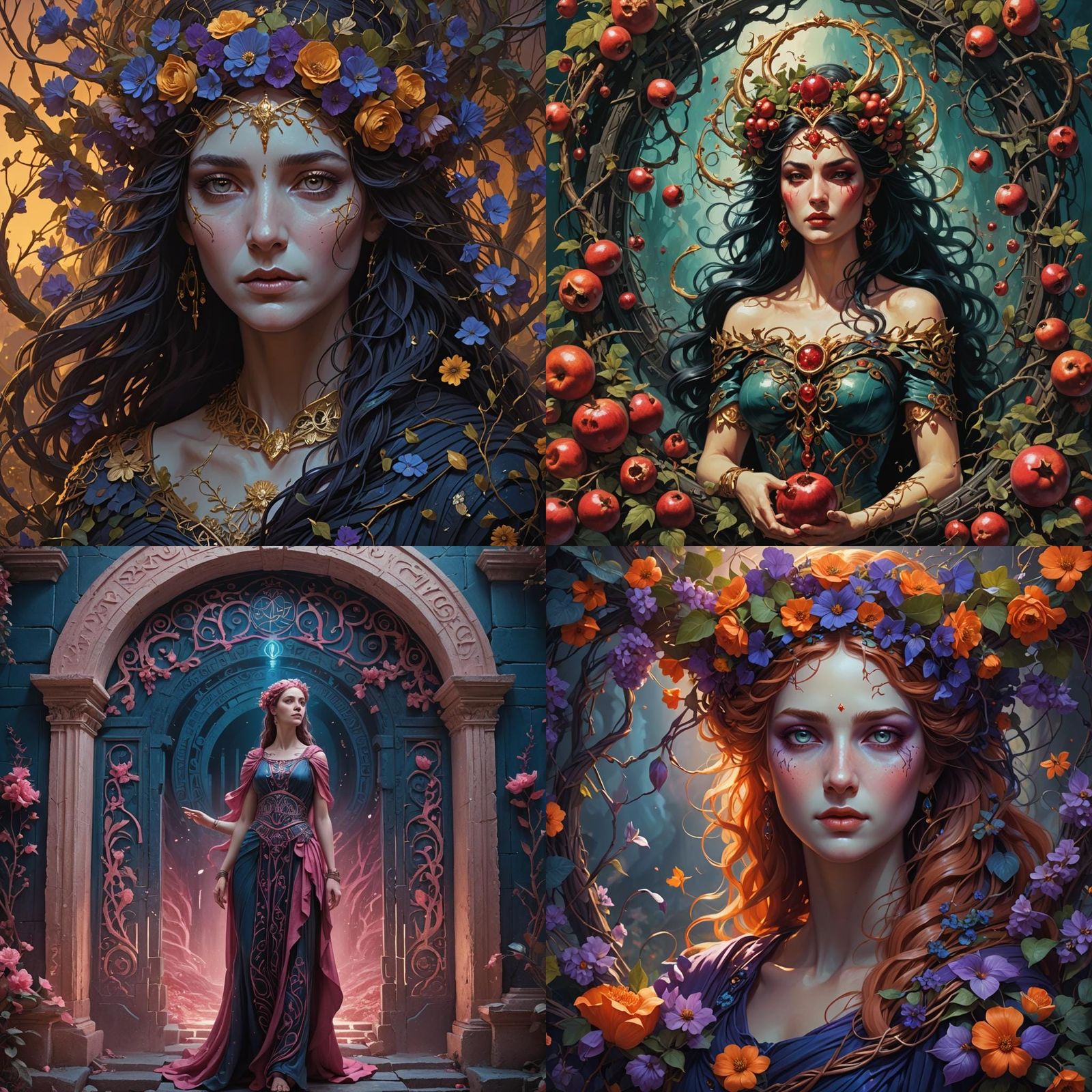 Persephone-Inspired Logo: Goddess of the Underworld