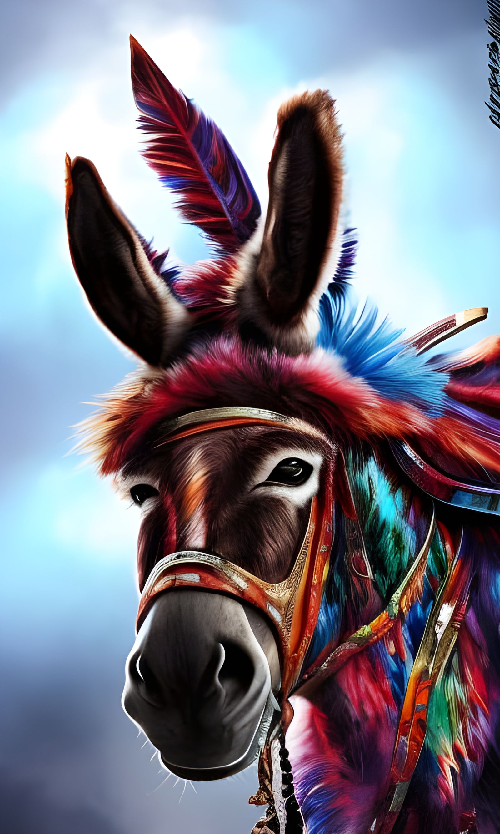 Donkey in Feathered Armor: Comic Book Art