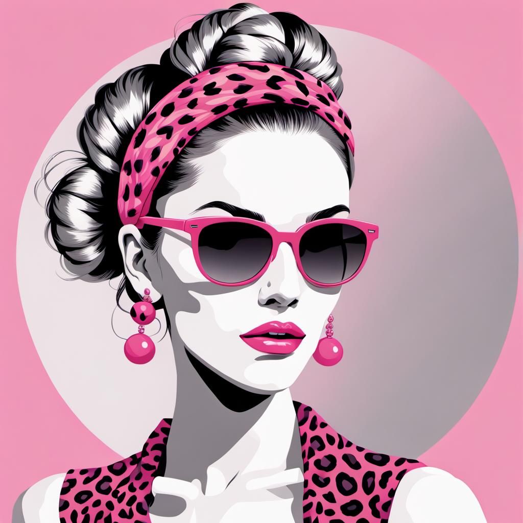 Monochrome Portrait: Woman with Pickleball Sunglasses