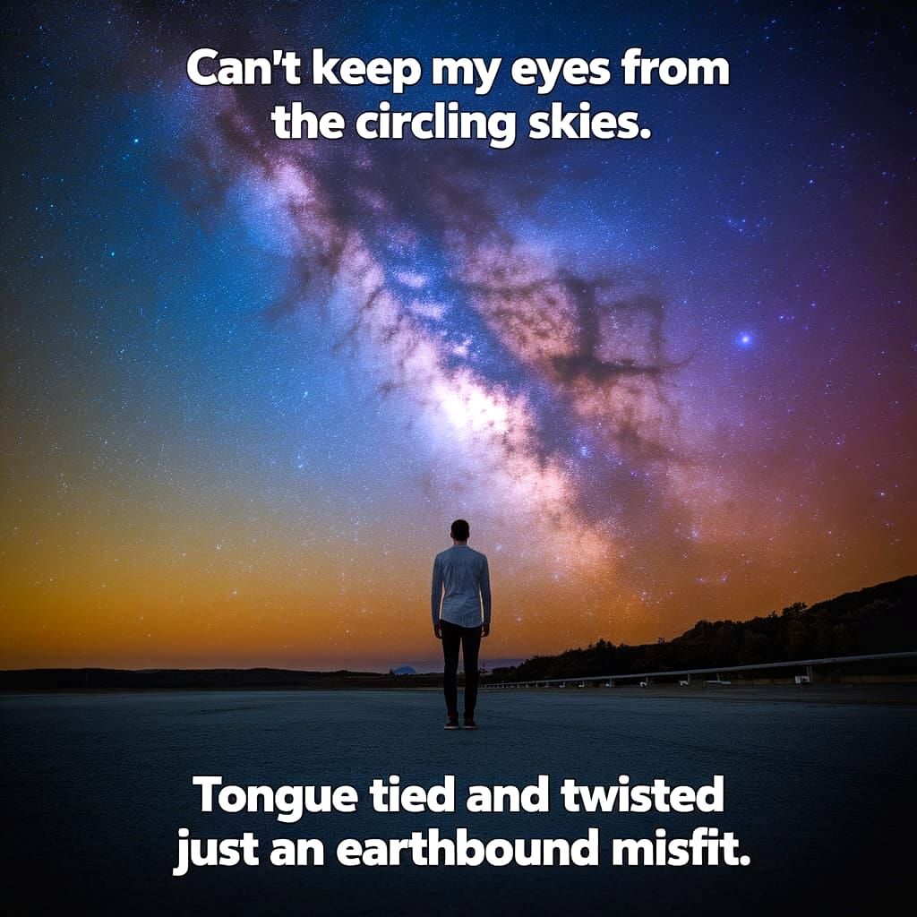 Lonely Figure Gazing at the Cosmos