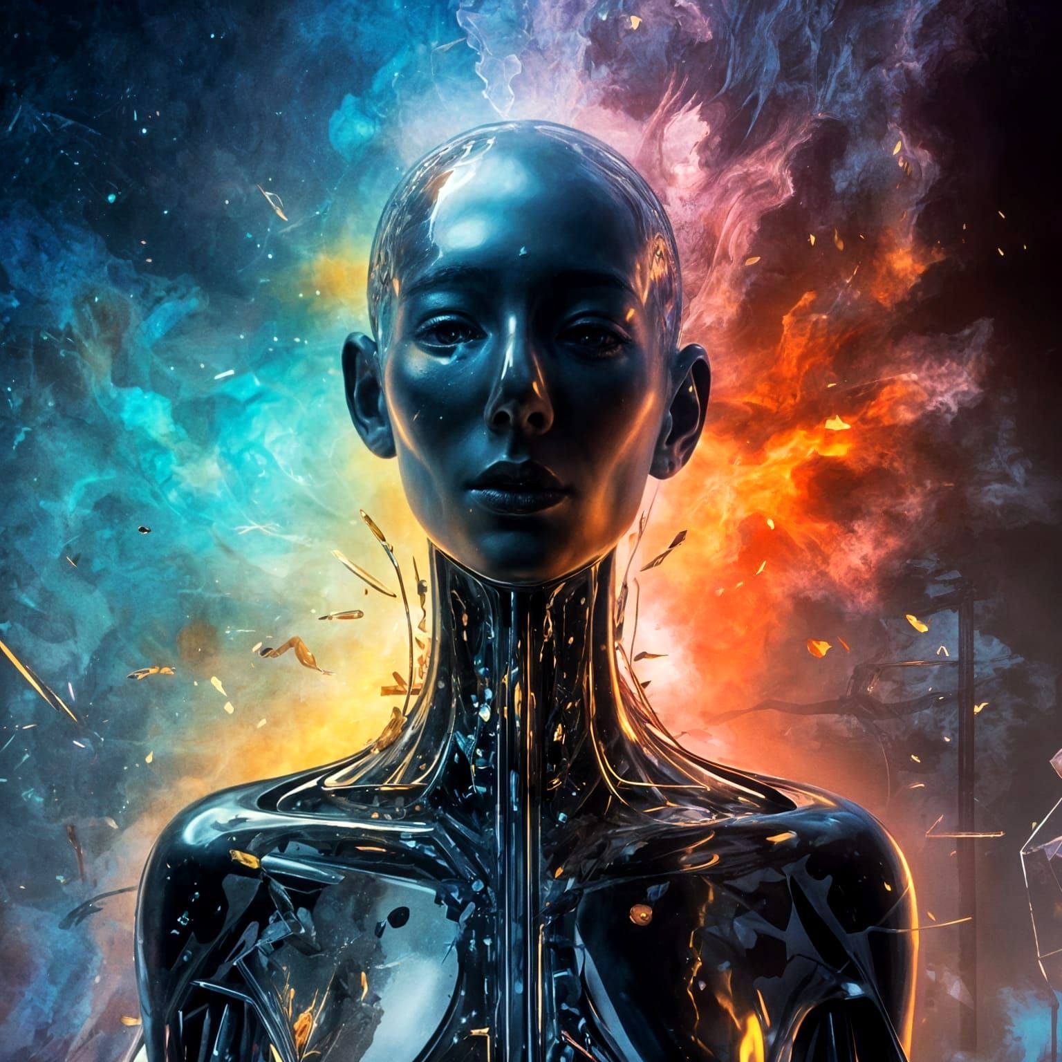 Cyberpunk Double Exposure: Hypermaximalist Collage