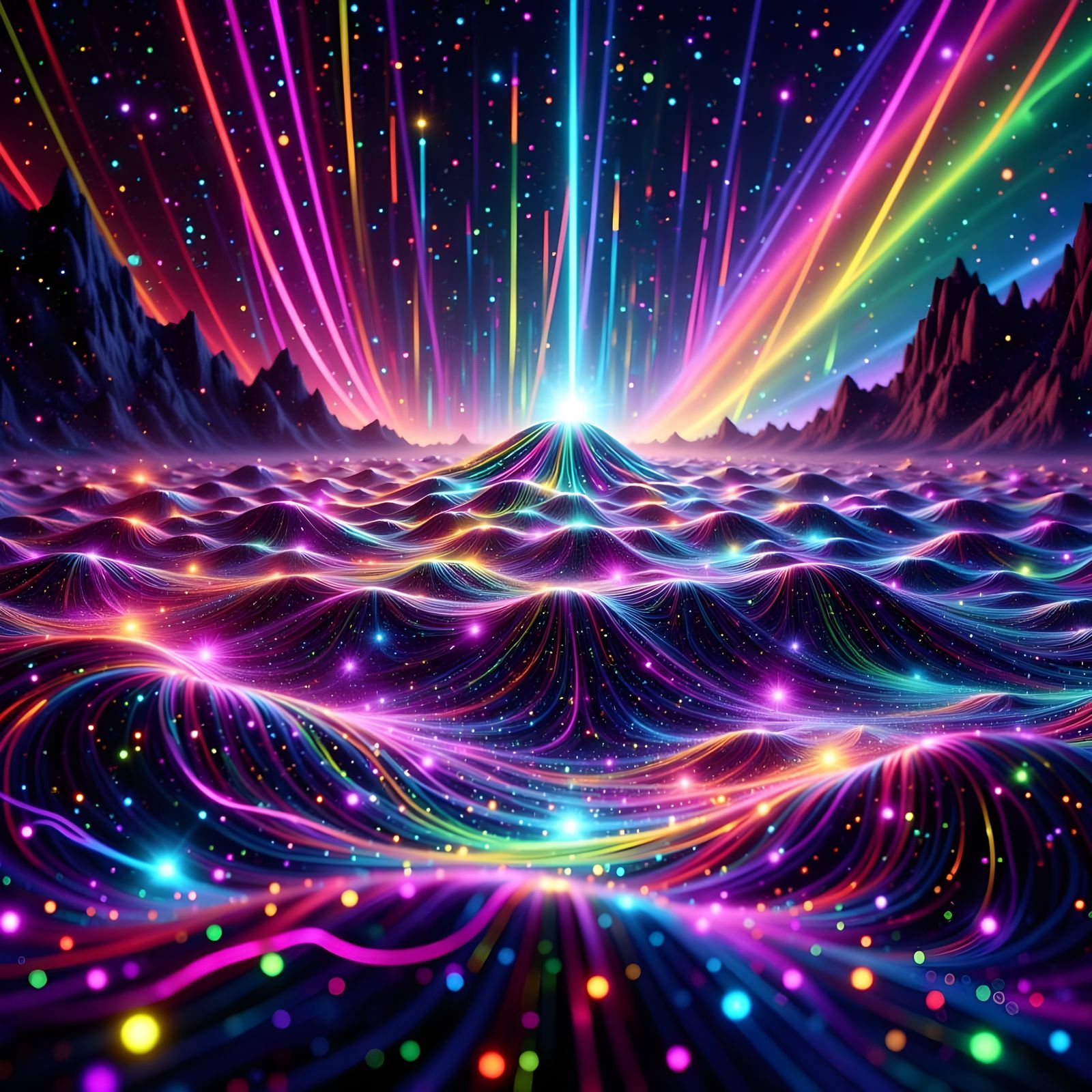 Bioluminescent Magnetic Porridge in Abstract Geometric Waves