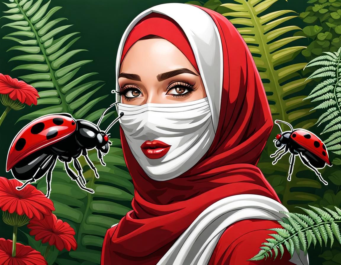 Ladybug Hijabi in Botanic Garden