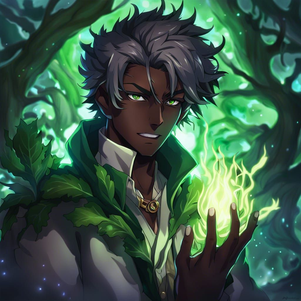 Demonic Druid Teacher with Plant Magic, Anime Style