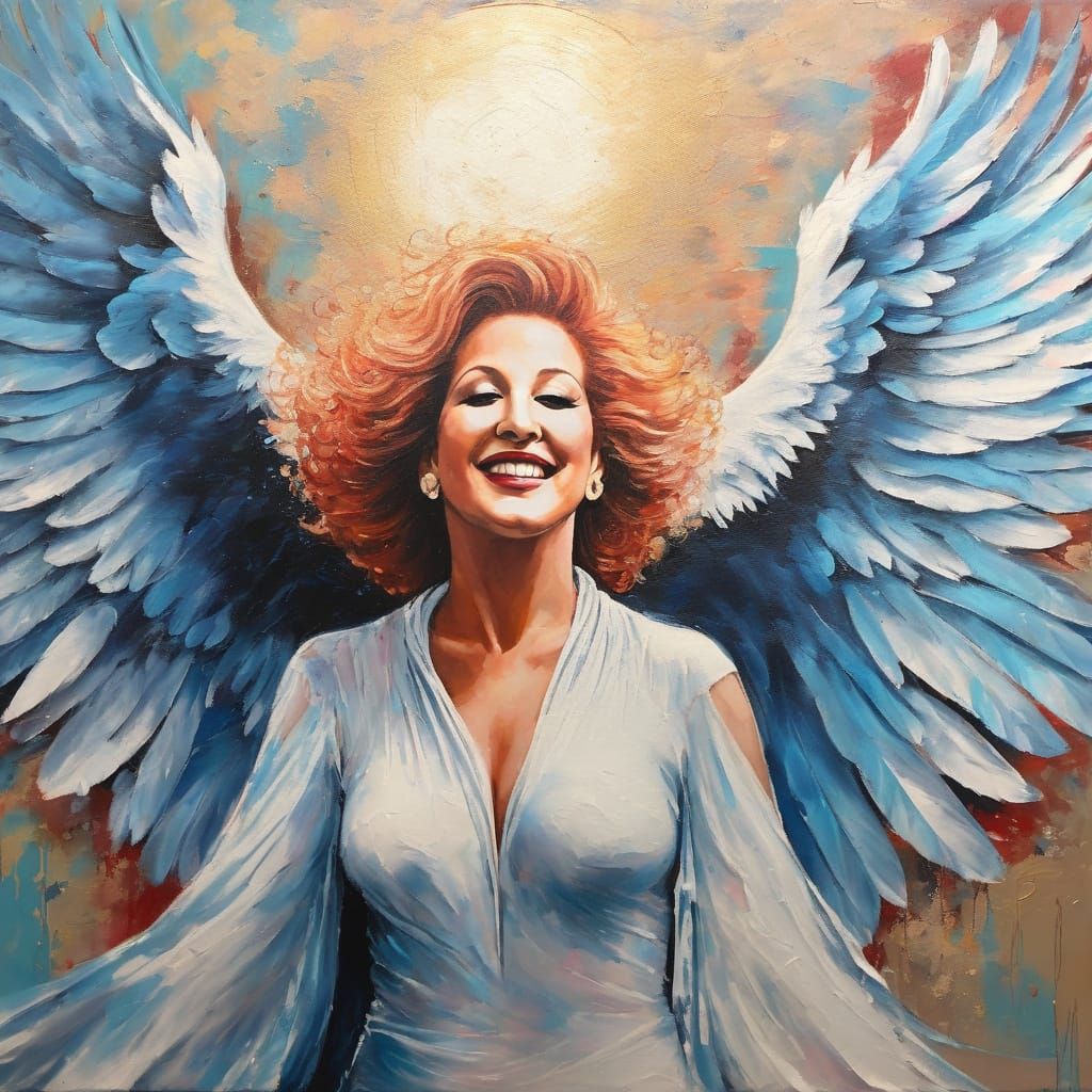 Symbolist Painting of an Eagle in Smudged Oil