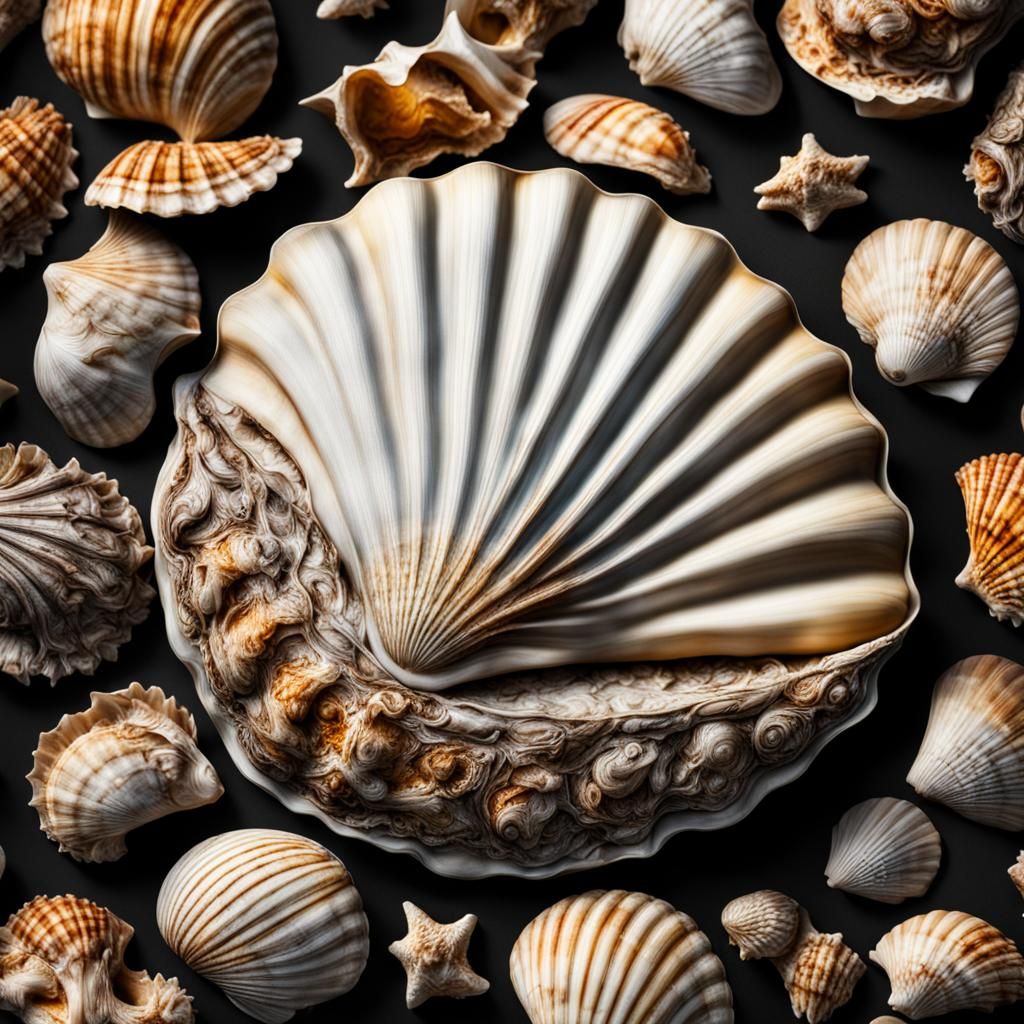 Hyperrealistic Seashell in Sharp Focus