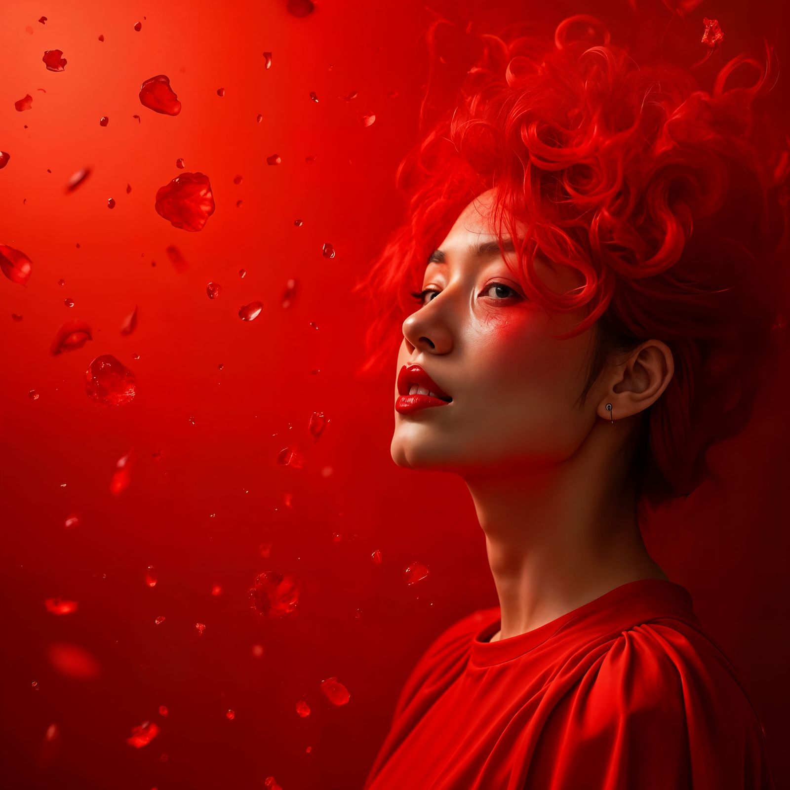 Vibrant Red Masterpiece in Perfect Harmony