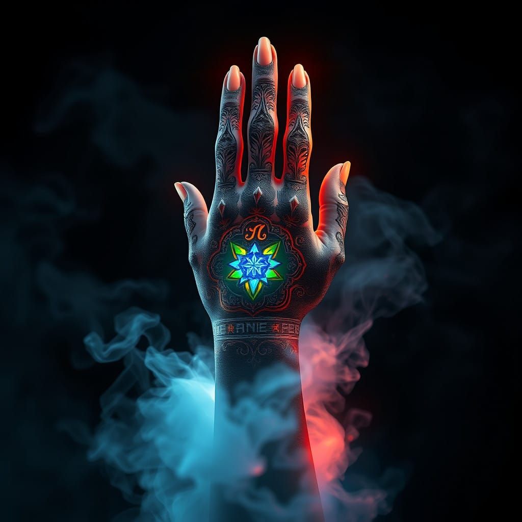Mystical Hand Rises from Ethereal Mist in Fantasy Concept Ar...
