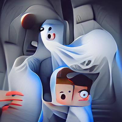 Cartoon Ghost Kidnapping: Whimsical Art in HD