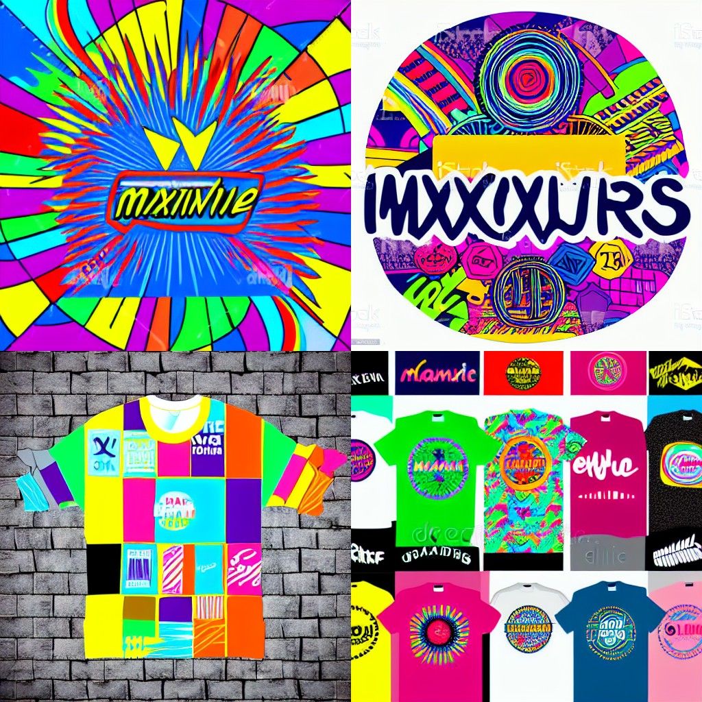 Colorful Maximalist T-Shirt Logo Stock Photo