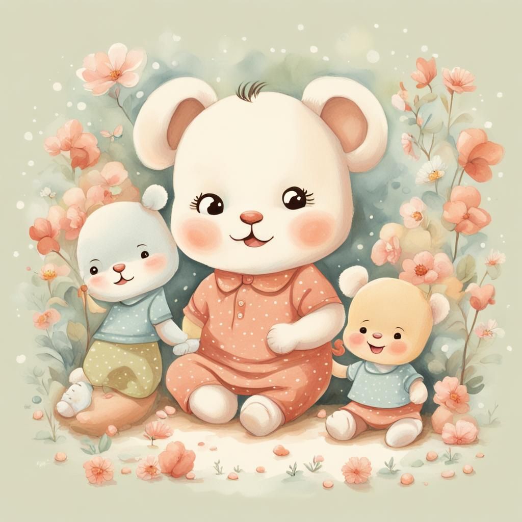 Adorable Baby Cartoon Illustration