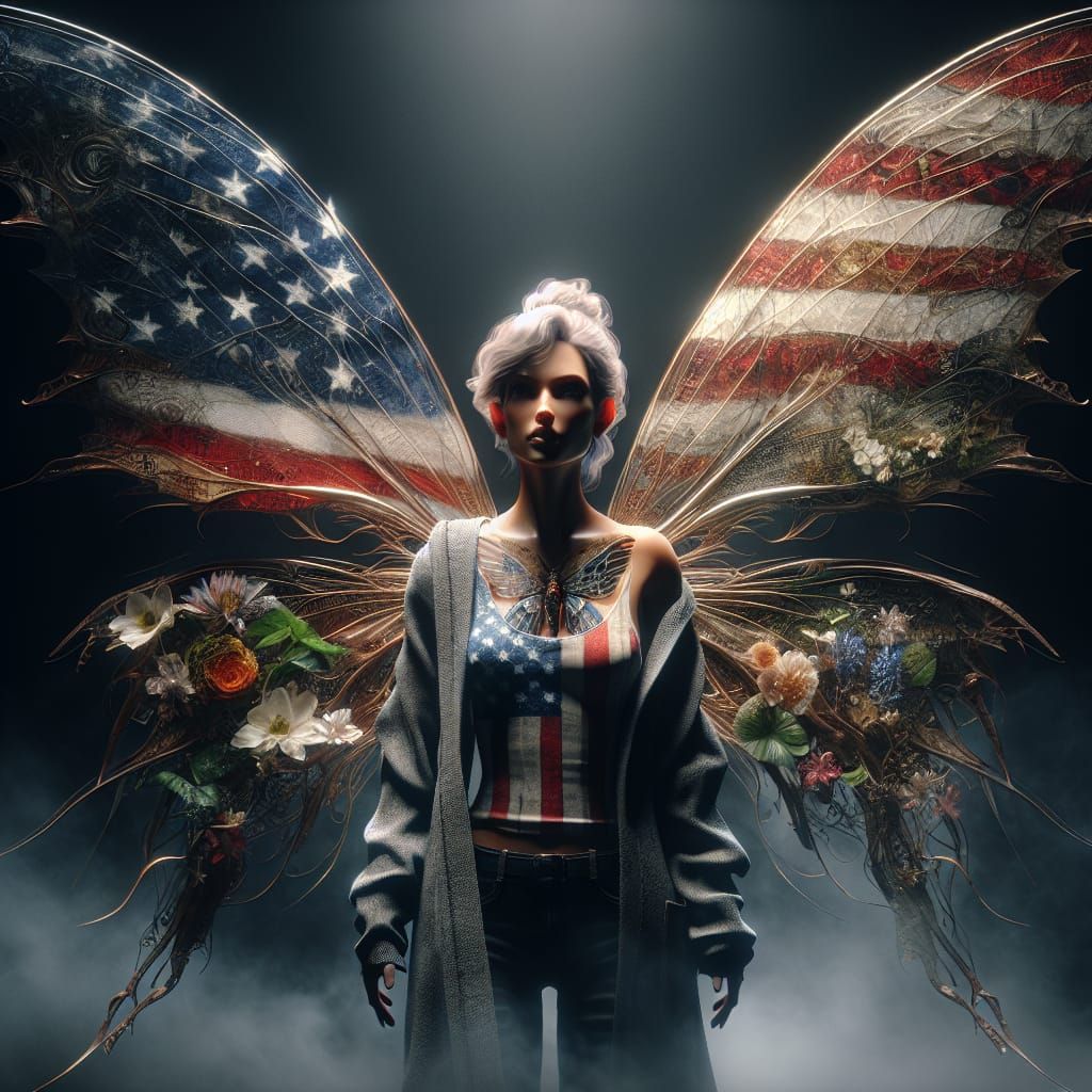 Hyper-Realistic Fairy Embodiment of the United States
