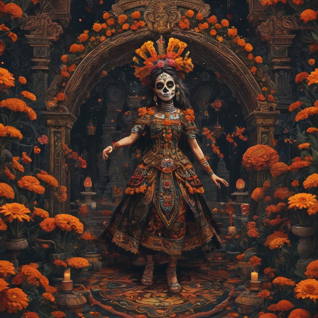 Huitzilopochtli Amidst Dia de los Muertos Celebration