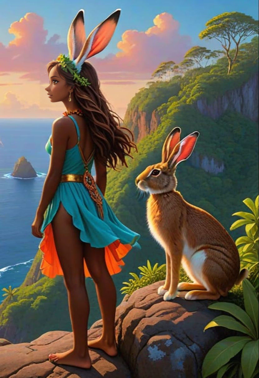 Tropical Island Fairy in Sunset