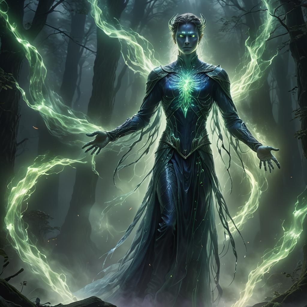 Ethereal Blue Apparition Concept Art in 8K