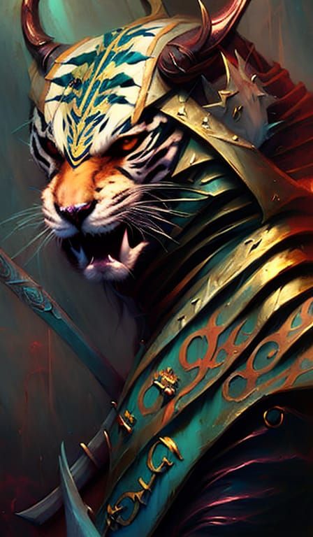 Immortal Ronin Monster in Neo-Feudal Anime Style