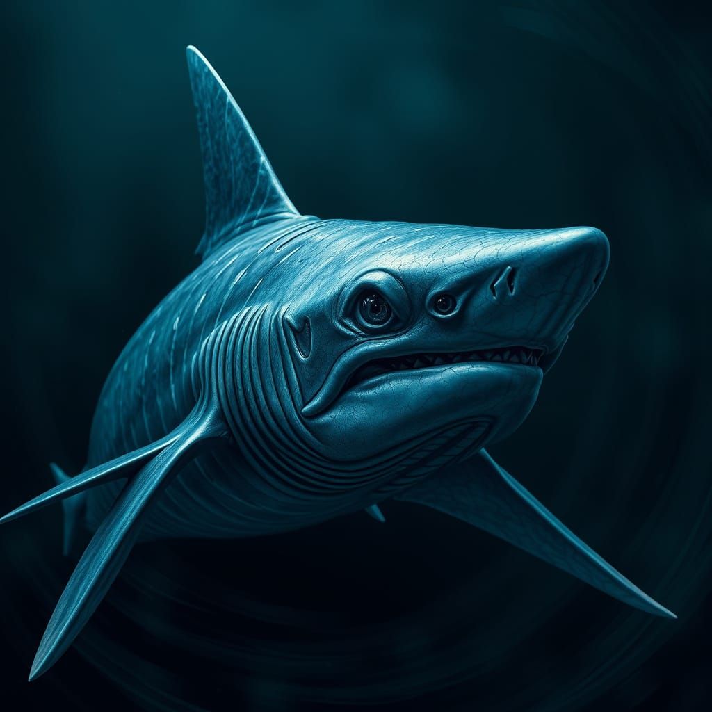 Stealthy Shark Assassin Emerges from Dark Oceanic Depths