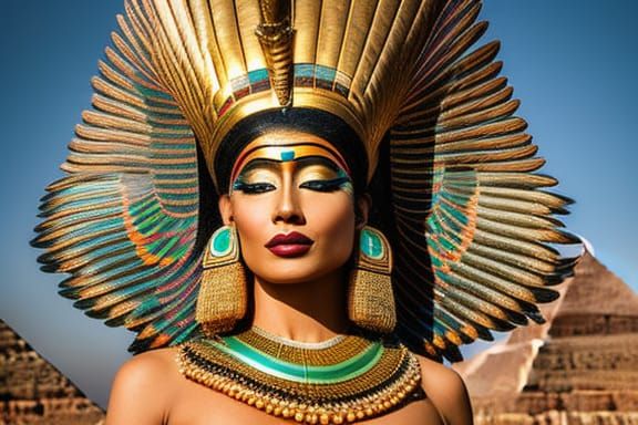 Goddess Nut Hybrid in Shimmering Egyptian Temple