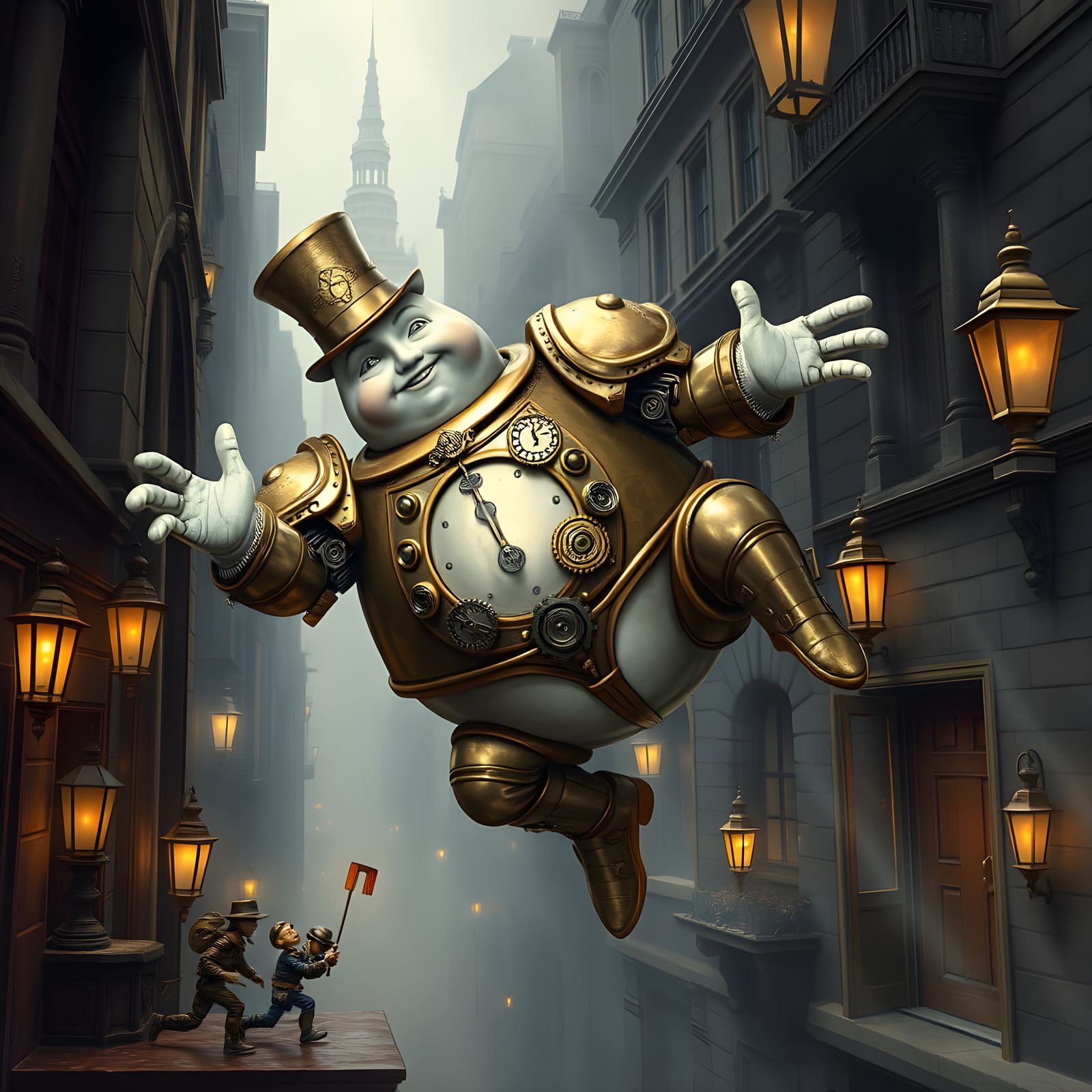 Steampunk Humpty Dumpty's Clockwork Fall