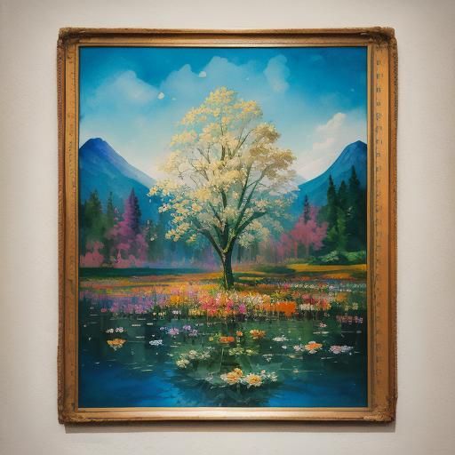 Gouache Style Watercolor Painting: Impressionist Masterpiece