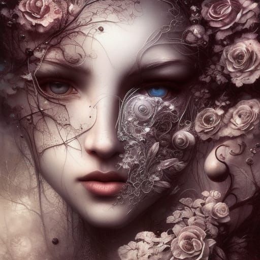 Ghost House Lithograph with Flickering Lights