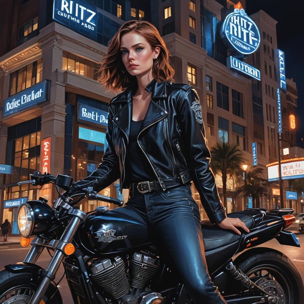 Motorcycle Rider Outside Ritz Carlton: Dark Fantasy Concept ...