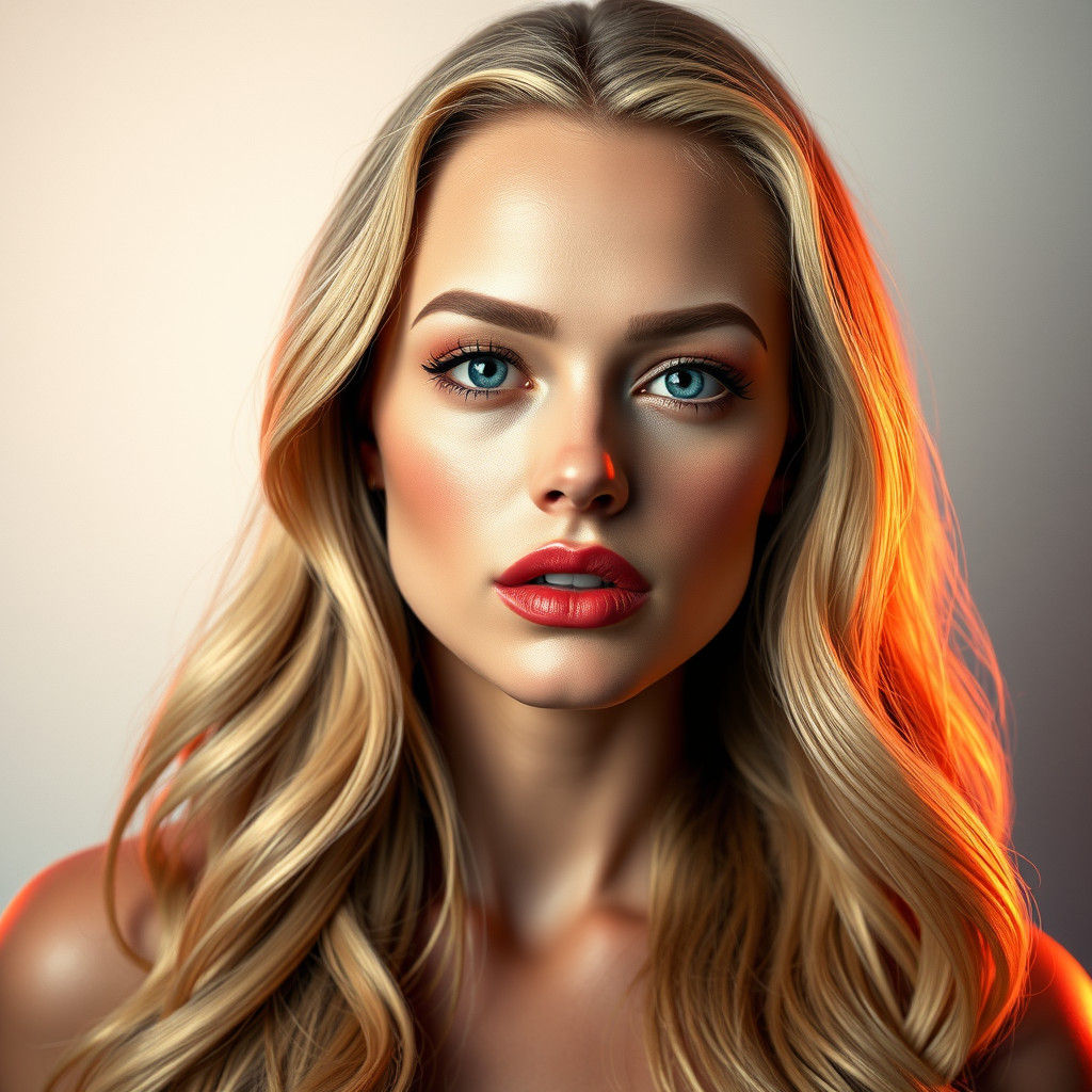 Blonde Model Portrait in Art Nouveau Digital Art Style
