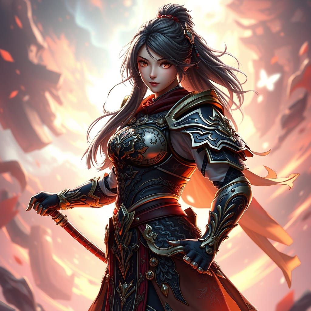 Anime Heroine in Intricate Armor, 8K Render