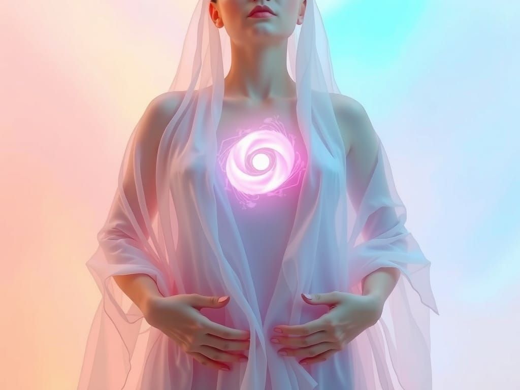 Abstract Soul Portrait in Luminescent Pastel Colors