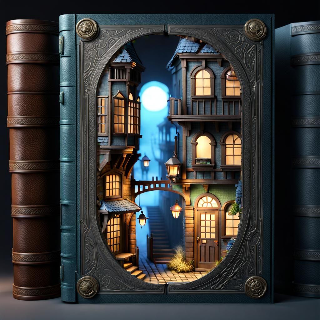 Victorian Alley Diorama in Fog